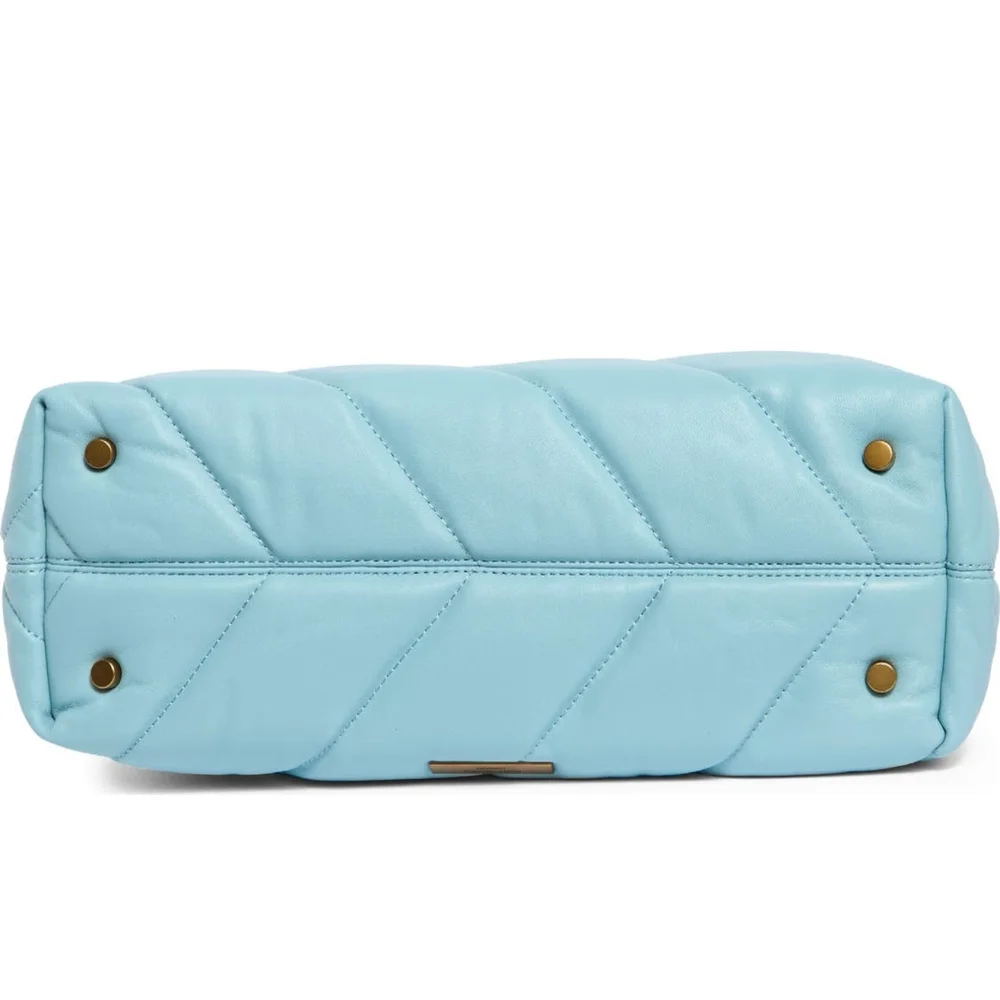 Kurt Geiger Light Blue Quilted Shoulder Bag with Gold Chain - Picture 7 of 14